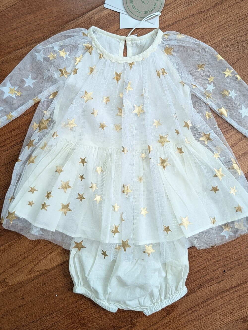 NWT Stella McCartney Kids Tulle Gold Star Dress - 3 Months
